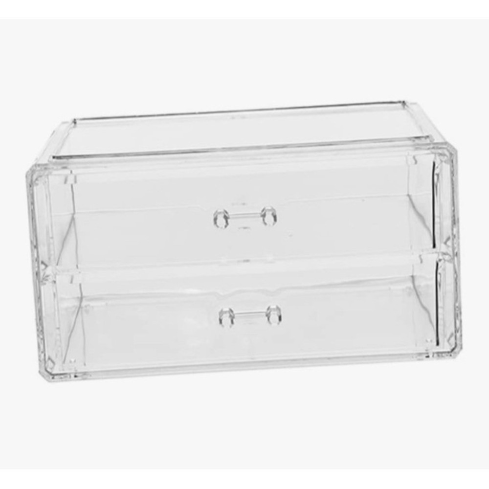 Unbranded Clear Acrylic 2-Drawer Makeup Jewelry Organizer Vanity Storage Women